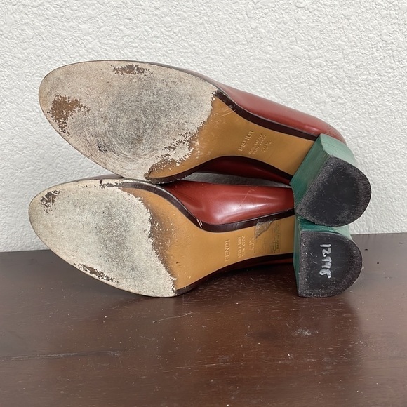 Fendi Austen Spazzolato Loafer Heels Bi Color Career Art To Wear Sz 40.5 - Picture 12 of 16